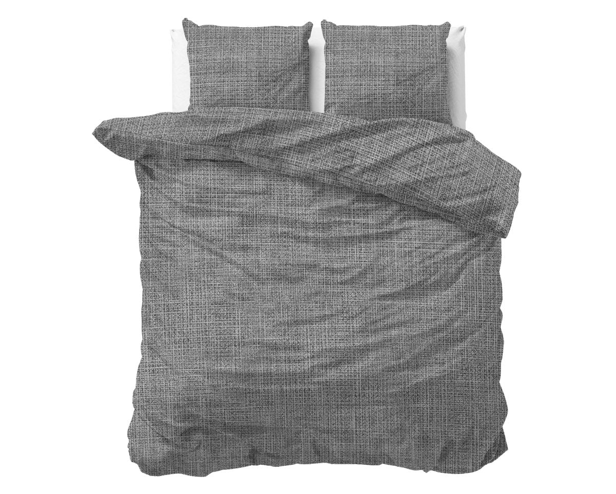 100% Cotton Duvet Cover Set Vintage | Anthracite | King Long - 240cm (W) x 220cm (L) - The Bedding & Blankets Store