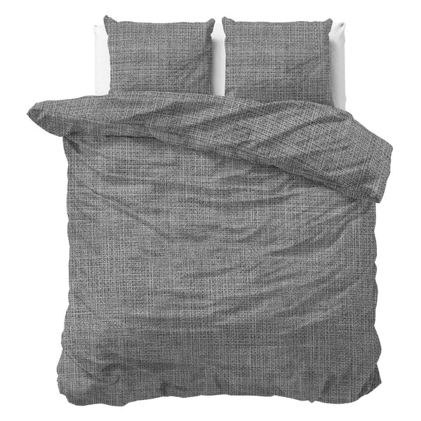 100% Cotton Duvet Cover Set Vintage | Anthracite | King Long - 240cm (W) x 220cm (L) - The Bedding & Blankets Store
