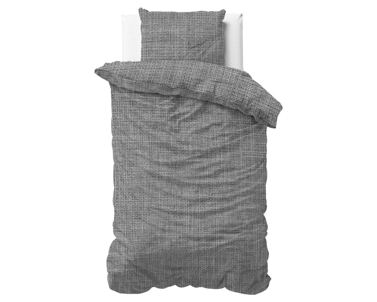 100% Cotton Duvet Cover Set Vintage | Anthracite | King Long - 240cm (W) x 220cm (L) - The Bedding & Blankets Store