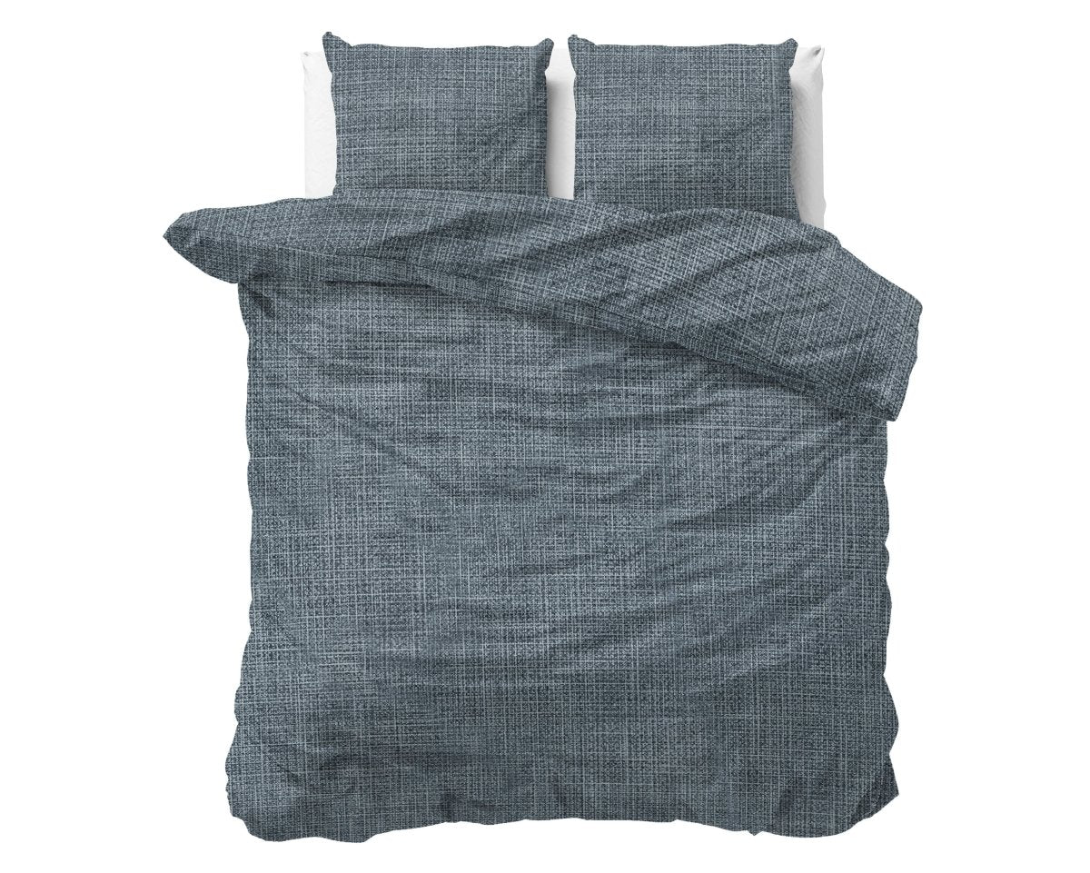 100% Cotton Duvet Cover Set Vintage | Blue | King Long - 240cm (W) x 220cm (L) - The Bedding & Blankets Store