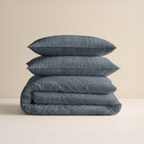 100% Cotton Duvet Cover Set Vintage | Blue | King Long - 240cm (W) x 220cm (L) - The Bedding & Blankets Store