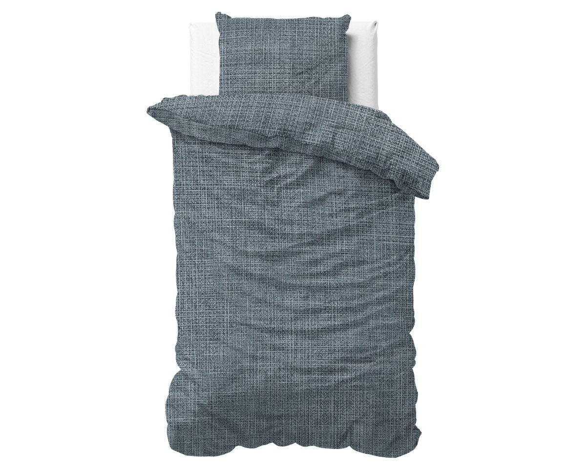 100% Cotton Duvet Cover Set Vintage | Blue | King Long - 240cm (W) x 220cm (L) - The Bedding & Blankets Store