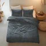 100% Cotton Duvet Cover Set Vintage | Blue | King Long - 240cm (W) x 220cm (L) - The Bedding & Blankets Store