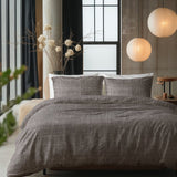 100% Cotton Duvet Cover Set Vintage | Brown/Taupe | King Long - 240cm (W) x 220cm (L) - The Bedding & Blankets Store