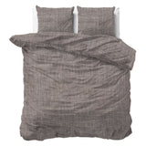 100% Cotton Duvet Cover Set Vintage | Brown/Taupe | King Long - 240cm (W) x 220cm (L) - The Bedding & Blankets Store