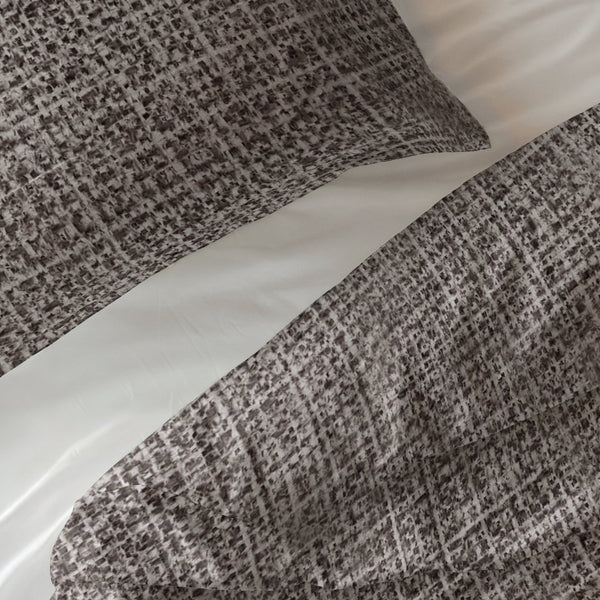 100% Cotton Duvet Cover Set Vintage | Brown/Taupe | King Long - 240cm (W) x 220cm (L) - The Bedding & Blankets Store