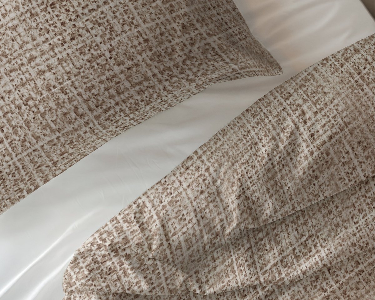 100% Cotton Duvet Cover Set Vintage | Sand | King Long - 240cm (W) x 220cm (L) - The Bedding & Blankets Store