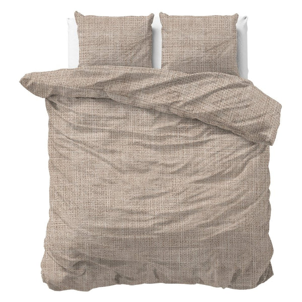 100% Cotton Duvet Cover Set Vintage | Sand | King Long - 240cm (W) x 220cm (L) - The Bedding & Blankets Store