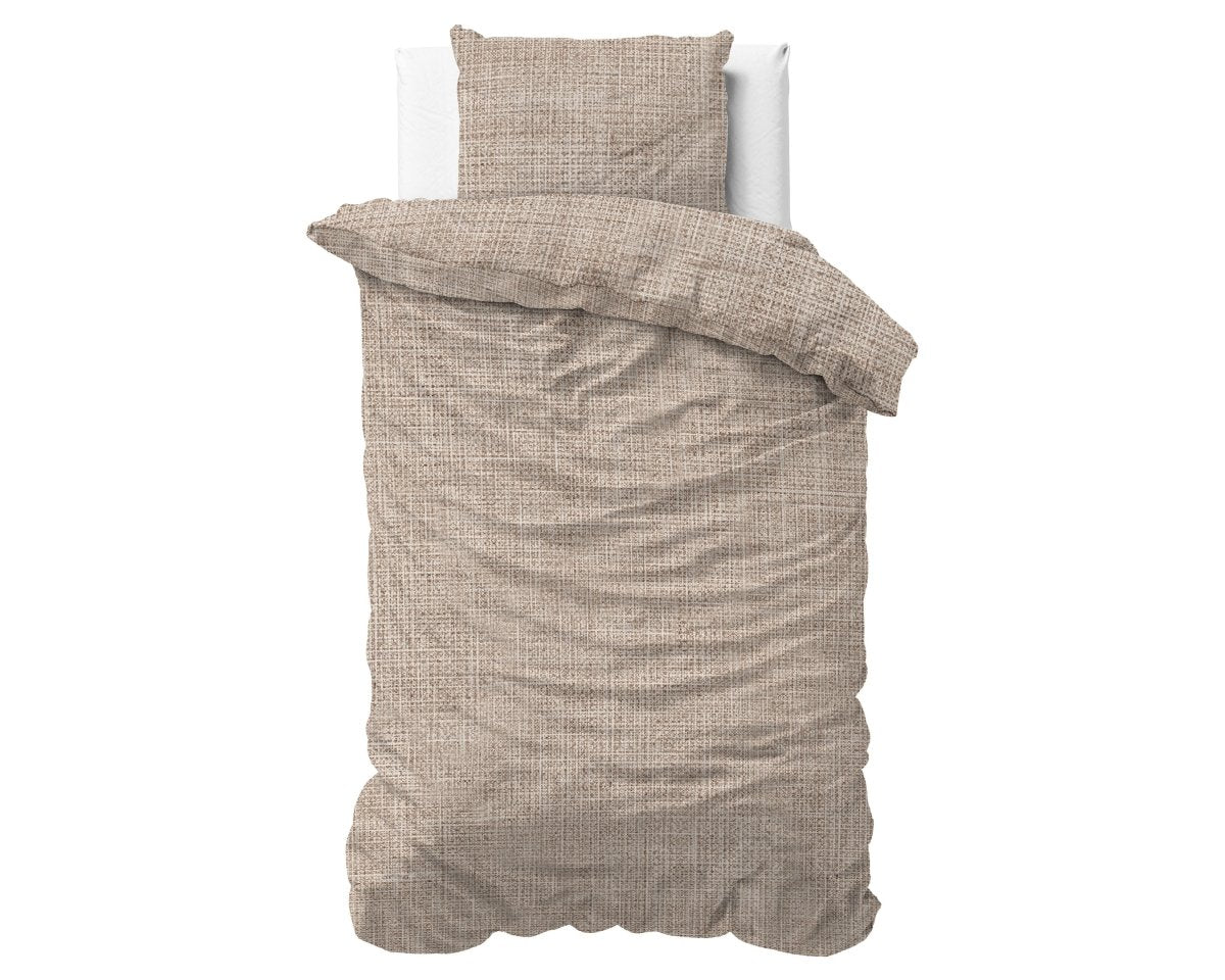 100% Cotton Duvet Cover Set Vintage | Sand | King Long - 240cm (W) x 220cm (L) - The Bedding & Blankets Store