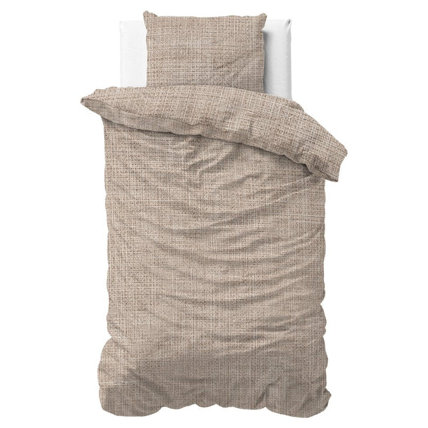 100% Cotton Duvet Cover Set Vintage | Sand | King Long - 240cm (W) x 220cm (L) - The Bedding & Blankets Store