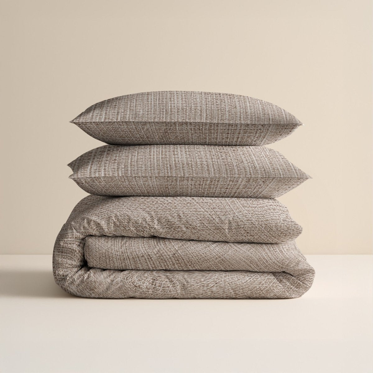 100% Cotton Duvet Cover Set Vintage | Sand | King Long - 240cm (W) x 220cm (L) - The Bedding & Blankets Store