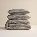 100% Cotton Duvet Cover Set Whirl | Taupe | King Long - 240cm (W) x 220cm (L) - The Bedding & Blankets Store