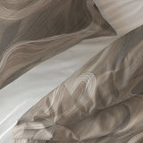 100% Cotton Duvet Cover Set Whirl | Taupe | King Long - 240cm (W) x 220cm (L) - The Bedding & Blankets Store