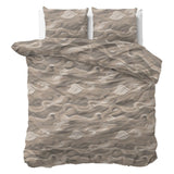 100% Cotton Duvet Cover Set Whirl | Taupe | King Long - 240cm (W) x 220cm (L) - The Bedding & Blankets Store