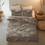 100% Cotton Duvet Cover Set Whirl | Taupe | King Long - 240cm (W) x 220cm (L) - The Bedding & Blankets Store