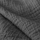 100% Cotton Muslin Lazy Duvet Mousseline | Anthracite | Double XL - 200cm (W) x 240cm (L) - The Bedding & Blankets Store
