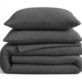 100% Cotton Muslin Lazy Duvet Mousseline | Anthracite | Double XL - 200cm (W) x 240cm (L) - The Bedding & Blankets Store