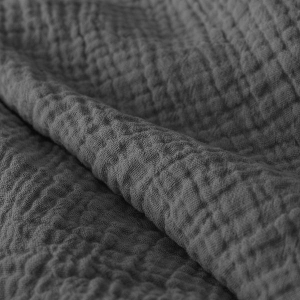 100% Cotton Muslin Lazy Duvet Mousseline | Anthracite | Double XL - 200cm (W) x 240cm (L) - The Bedding & Blankets Store