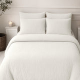 100% Cotton Muslin Lazy Duvet Mousseline | Beige | Double XL - 200cm (W) x 240cm (L) - The Bedding & Blankets Store