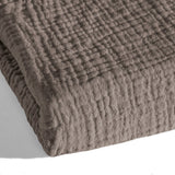100% Cotton Muslin Lazy Duvet Mousseline | Dark Taupe | Double XL - 200cm (W) x 240cm (L) - The Bedding & Blankets Store