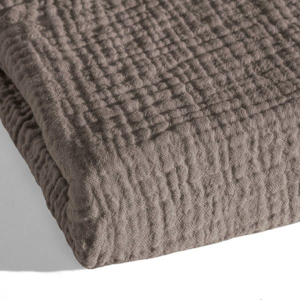 100% Cotton Muslin Lazy Duvet Mousseline | Dark Taupe | Double XL - 200cm (W) x 240cm (L) - The Bedding & Blankets Store