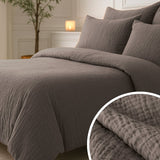 100% Cotton Muslin Lazy Duvet Mousseline | Dark Taupe | Double XL - 200cm (W) x 240cm (L) - The Bedding & Blankets Store