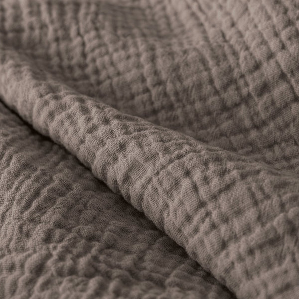 100% Cotton Muslin Lazy Duvet Mousseline | Dark Taupe | Double XL - 200cm (W) x 240cm (L) - The Bedding & Blankets Store