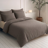100% Cotton Muslin Lazy Duvet Mousseline | Dark Taupe | Double XL - 200cm (W) x 240cm (L) - The Bedding & Blankets Store