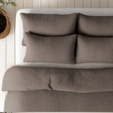 100% Cotton Muslin Lazy Duvet Mousseline | Dark Taupe | Double XL - 200cm (W) x 240cm (L) - The Bedding & Blankets Store