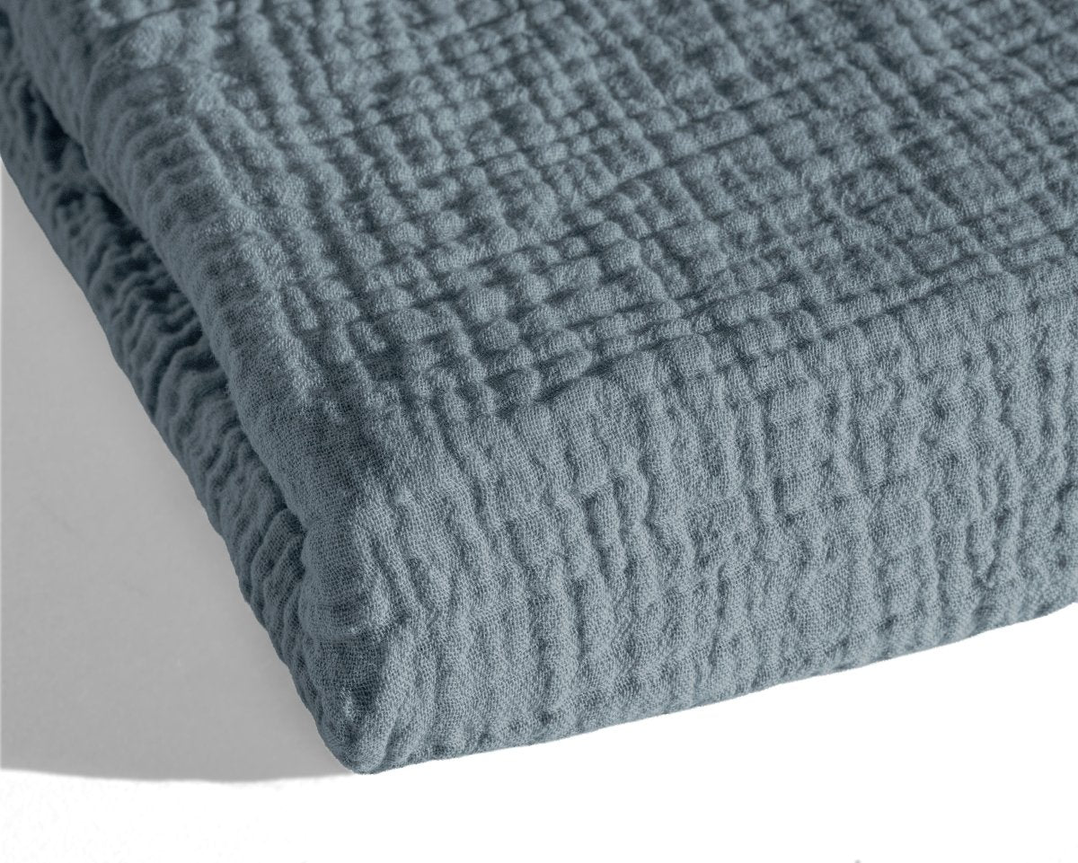 100% Cotton Muslin Lazy Duvet Mousseline | Green | Double XL - 200cm (W) x 240cm (L) - The Bedding & Blankets Store