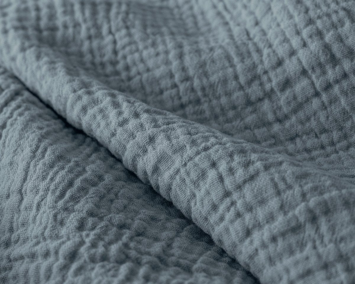 100% Cotton Muslin Lazy Duvet Mousseline | Green | Double XL - 200cm (W) x 240cm (L) - The Bedding & Blankets Store