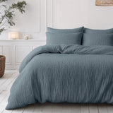 100% Cotton Muslin Lazy Duvet Mousseline | Green | Double XL - 200cm (W) x 240cm (L) - The Bedding & Blankets Store