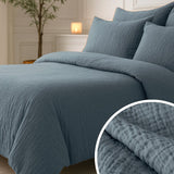 100% Cotton Muslin Lazy Duvet Mousseline | Green | Double XL - 200cm (W) x 240cm (L) - The Bedding & Blankets Store