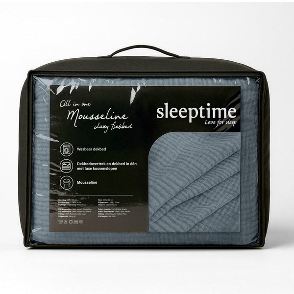 100% Cotton Muslin Lazy Duvet Mousseline | Green | Double XL - 200cm (W) x 240cm (L) - The Bedding & Blankets Store