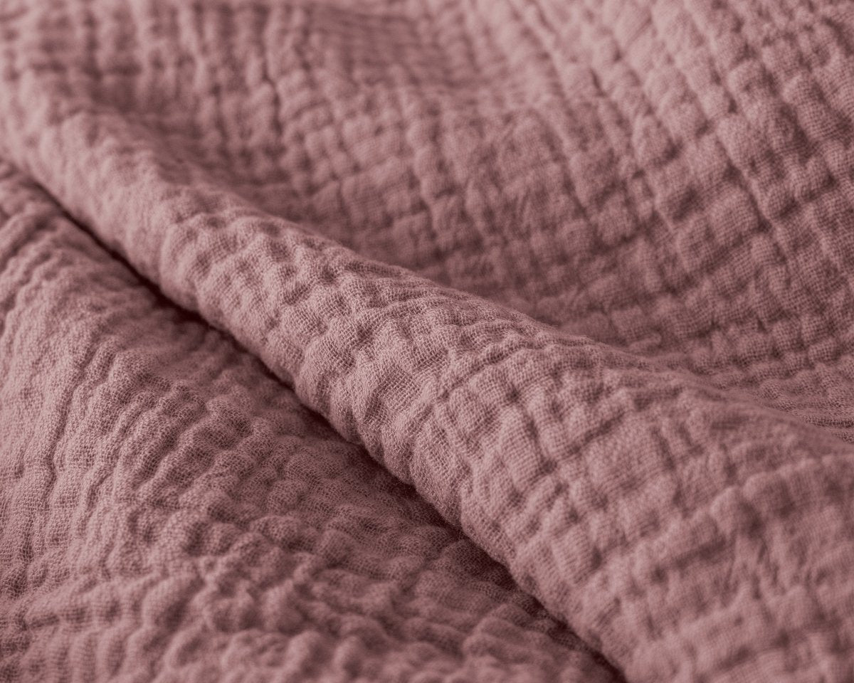 100% Cotton Muslin Lazy Duvet Mousseline | Old Pink | Double XL - 200cm (W) x 240cm (L) - The Bedding & Blankets Store