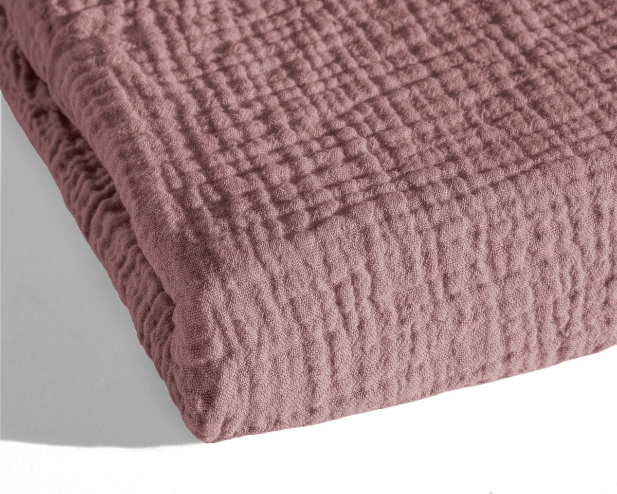 100% Cotton Muslin Lazy Duvet Mousseline | Old Pink | Double XL - 200cm (W) x 240cm (L) - The Bedding & Blankets Store