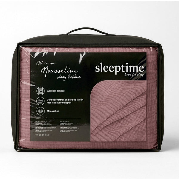 100% Cotton Muslin Lazy Duvet Mousseline | Old Pink | Double XL - 200cm (W) x 240cm (L) - The Bedding & Blankets Store