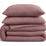 100% Cotton Muslin Lazy Duvet Mousseline | Old Pink | Double XL - 200cm (W) x 240cm (L) - The Bedding & Blankets Store