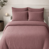 100% Cotton Muslin Lazy Duvet Mousseline | Old Pink | Double XL - 200cm (W) x 240cm (L) - The Bedding & Blankets Store