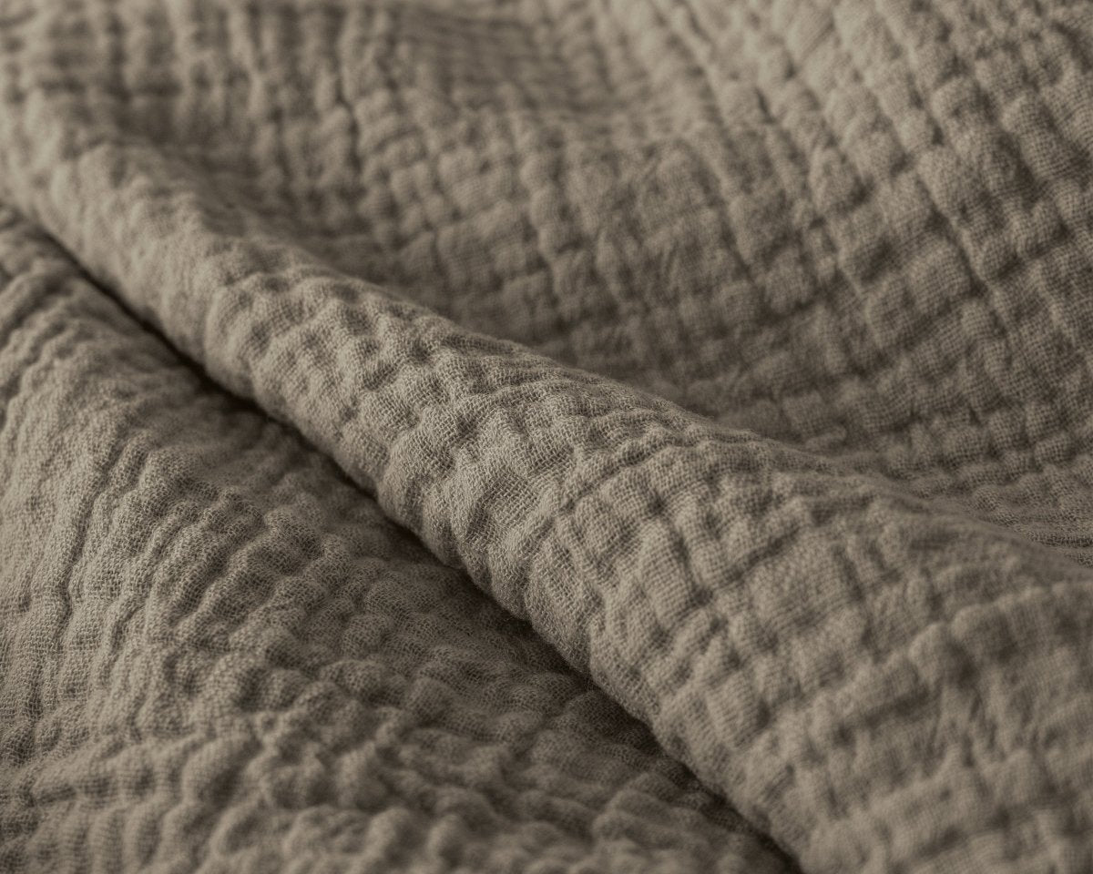 100% Cotton Muslin Lazy Duvet Mousseline | Taupe | Double XL - 200cm (W) x 240cm (L) - The Bedding & Blankets Store