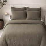 100% Cotton Muslin Lazy Duvet Mousseline | Taupe | Double XL - 200cm (W) x 240cm (L) - The Bedding & Blankets Store