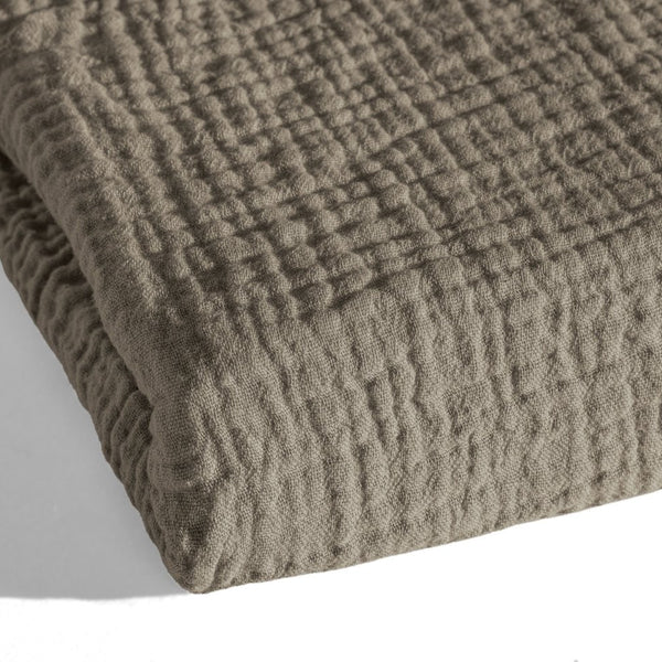 100% Cotton Muslin Lazy Duvet Mousseline | Taupe | Double XL - 200cm (W) x 240cm (L) - The Bedding & Blankets Store
