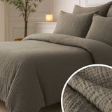 100% Cotton Muslin Lazy Duvet Mousseline | Taupe | Double XL - 200cm (W) x 240cm (L) - The Bedding & Blankets Store