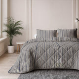 100% Cotton Pillowcase Pair Stripy | Beige/Blue | 60cm x 70cm - The Bedding & Blankets Store