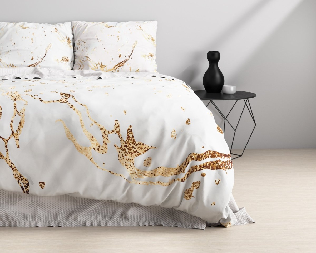 100% Cotton Sateen Duvet Cover Set Bianco | White | Single - 140cm (W) x 220cm (L) - The Bedding & Blankets Store