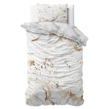 100% Cotton Sateen Duvet Cover Set Bianco | White | Single - 140cm (W) x 220cm (L) - The Bedding & Blankets Store