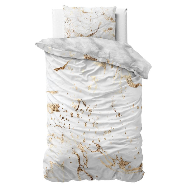 100% Cotton Sateen Duvet Cover Set Bianco | White | Single - 140cm (W) x 220cm (L) - The Bedding & Blankets Store