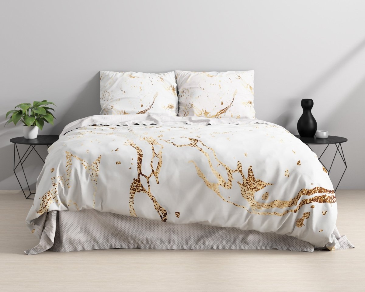 100% Cotton Sateen Duvet Cover Set Bianco | White | Single - 140cm (W) x 220cm (L) - The Bedding & Blankets Store