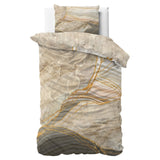 100% Cotton Sateen Duvet Cover Set Botticino | Taupe | Single - 140cm (W) x 220cm (L) - The Bedding & Blankets Store