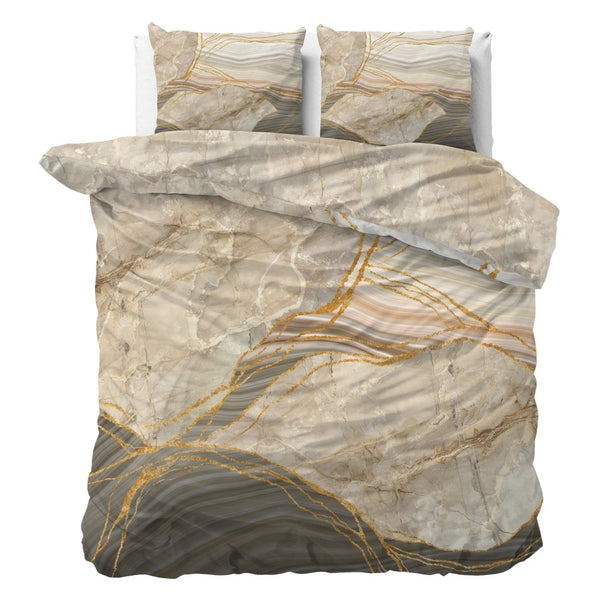 100% Cotton Sateen Duvet Cover Set Botticino | Taupe | Single - 140cm (W) x 220cm (L) - The Bedding & Blankets Store